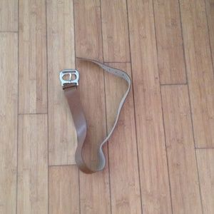 Michael Kors Leather Belt with Silver Buckle